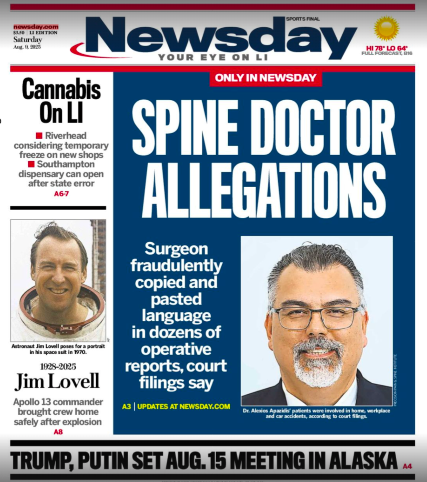 Long Island Spine Surgeon Faces Allegations of Falsifying Surgical Reports, Putting Patients at Risk